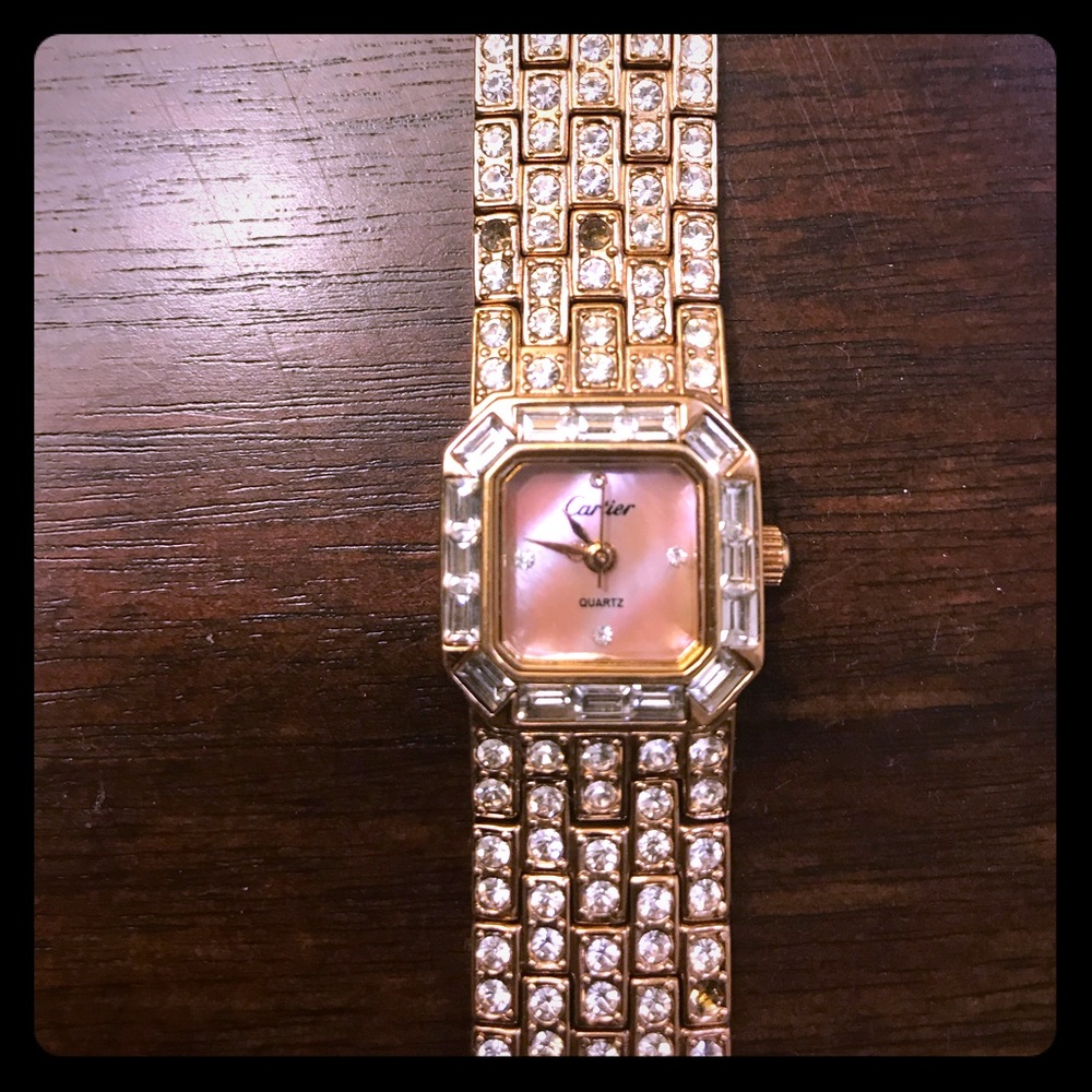 Gold Quartz Cartier Argent Watch